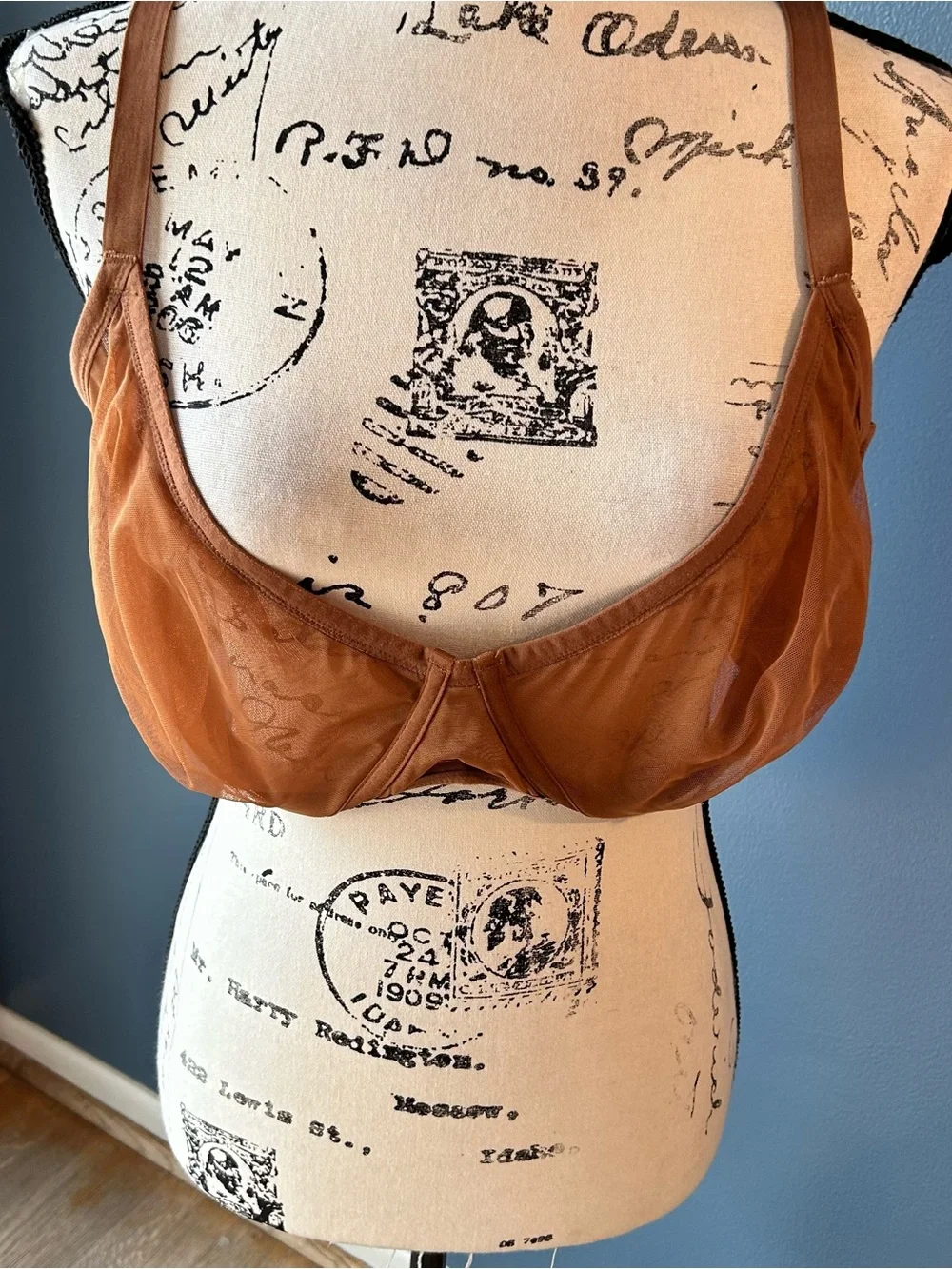 SKIMS Ultra Fine Mesh underwire bra in bronze.